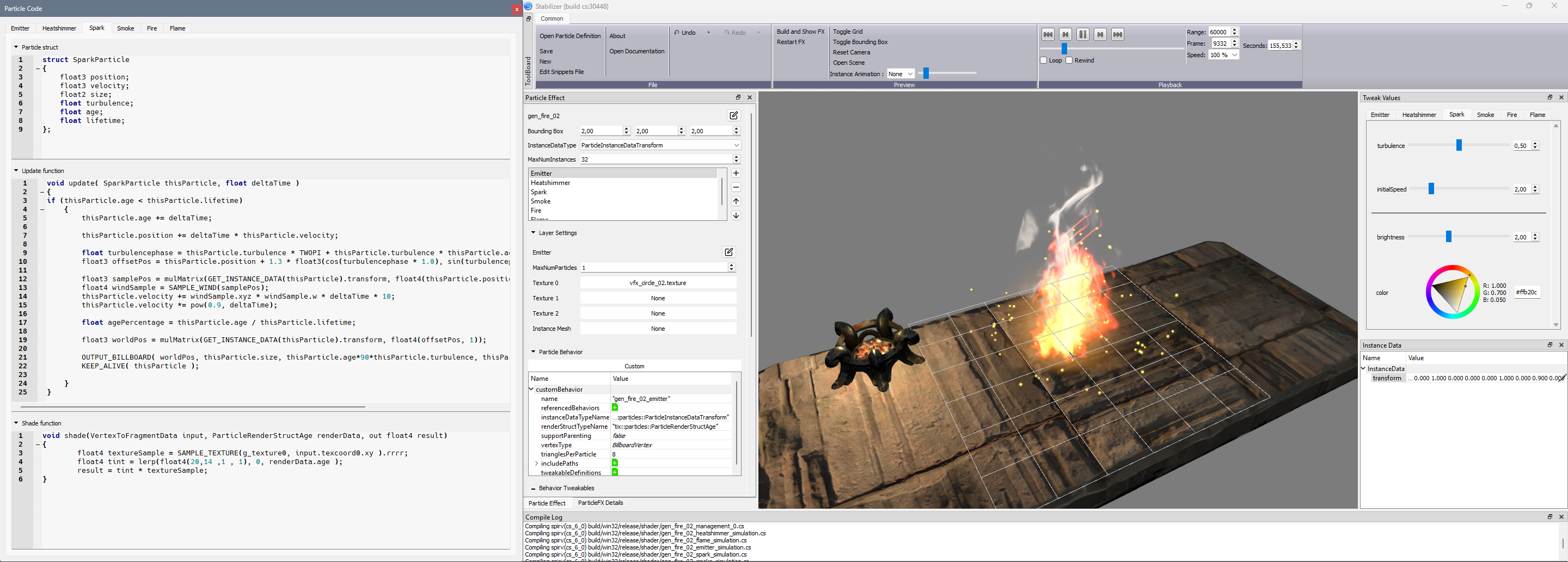 Particle editor screenhot